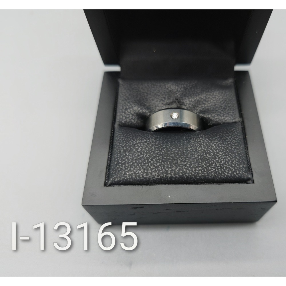 Titanium Diamond Band Ring Size 8.5